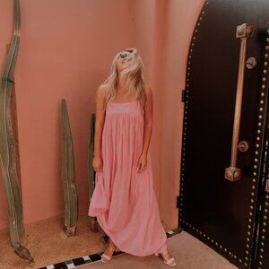 Free People Pink Gauze Maxi Dress - sz M